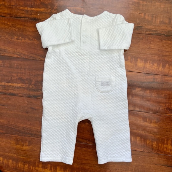 Janie and Jack White Quilted Sleeper Gray Giraffe - Picture 2 of 8